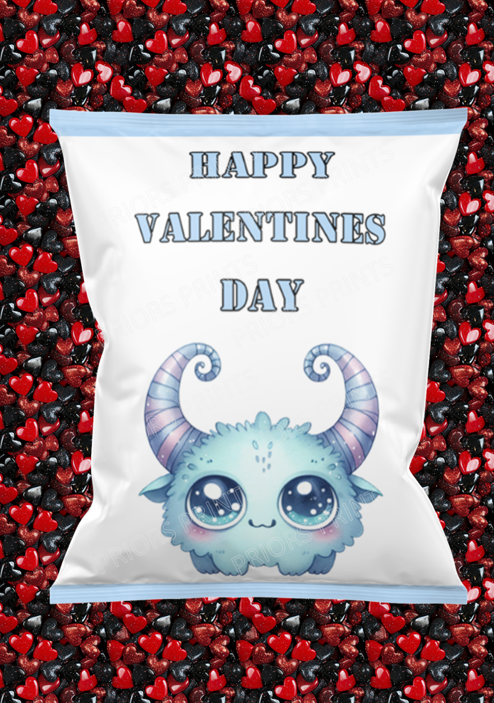 Cute Monsters Valentines Treat Packets (Medium Sized)