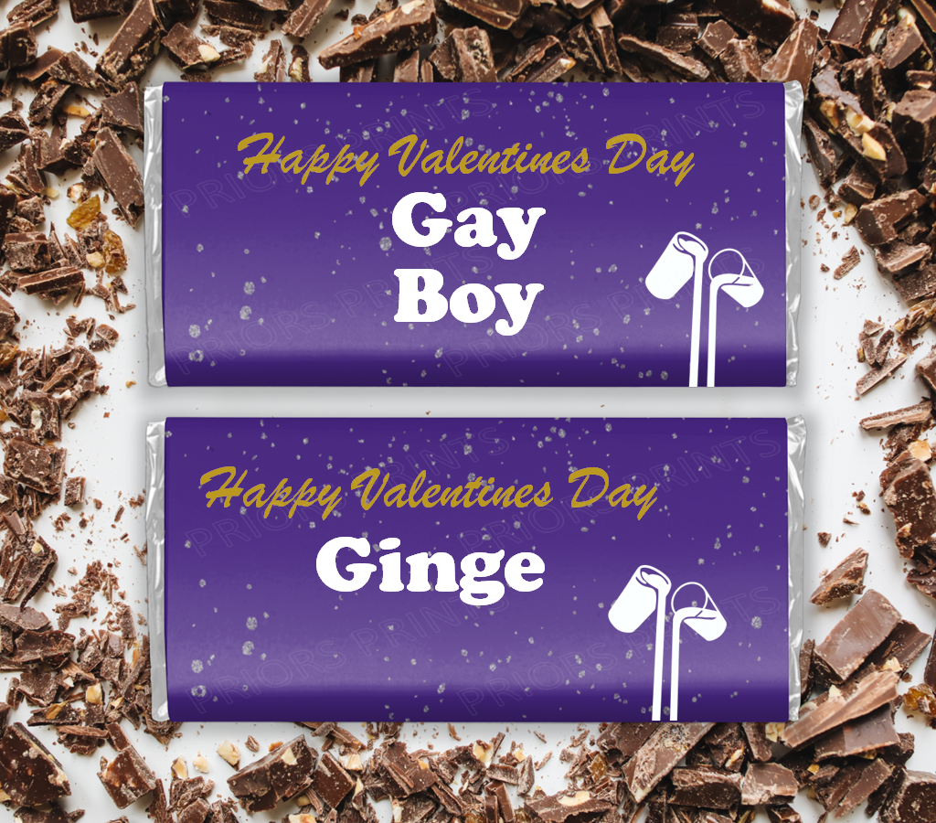 Valentines Dairy Milk Inspired Offensive Chocolate Bar Wrappers