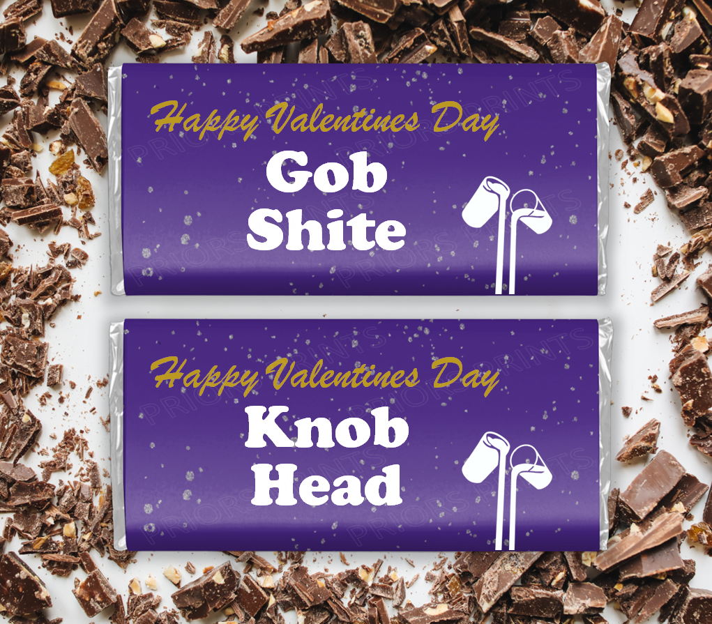 Valentines Dairy Milk Inspired Offensive Chocolate Bar Wrappers