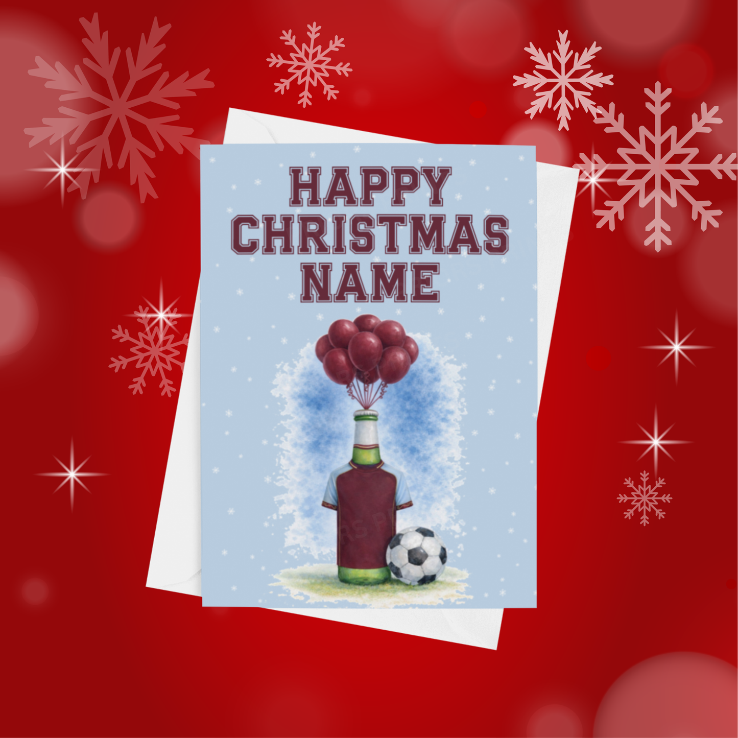 Football Team Beer Bottles Personalised Christmas Card (Premier League Teams)