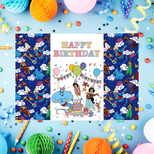 Mixed Disney Characters Birthday Chocolate Bar Wrappers I Aladdin I Beauty & The Beast I Cars I Stitch I Princess I Mickey I Spidey