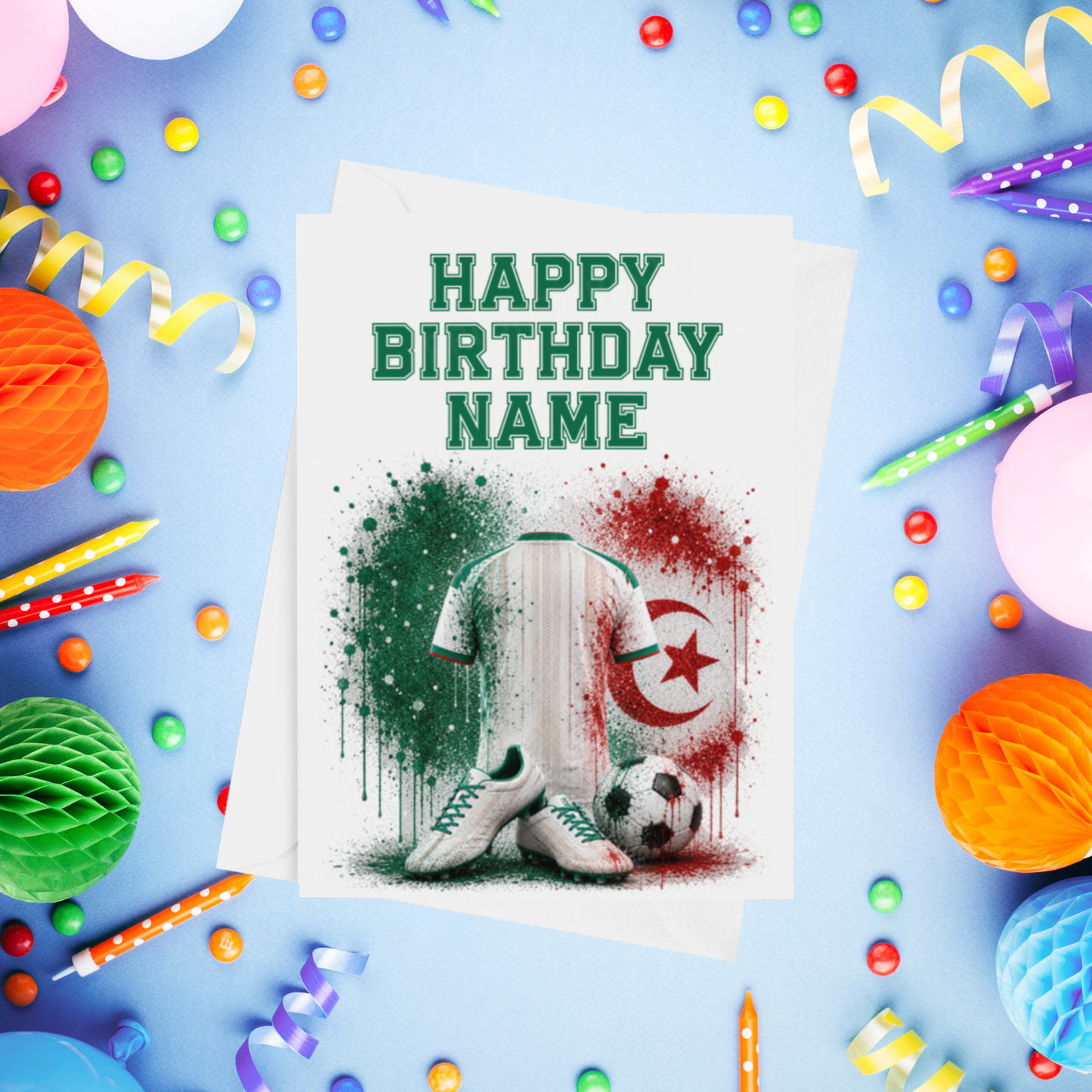 Football Shirts Personalised Birthday Card (World Teams)