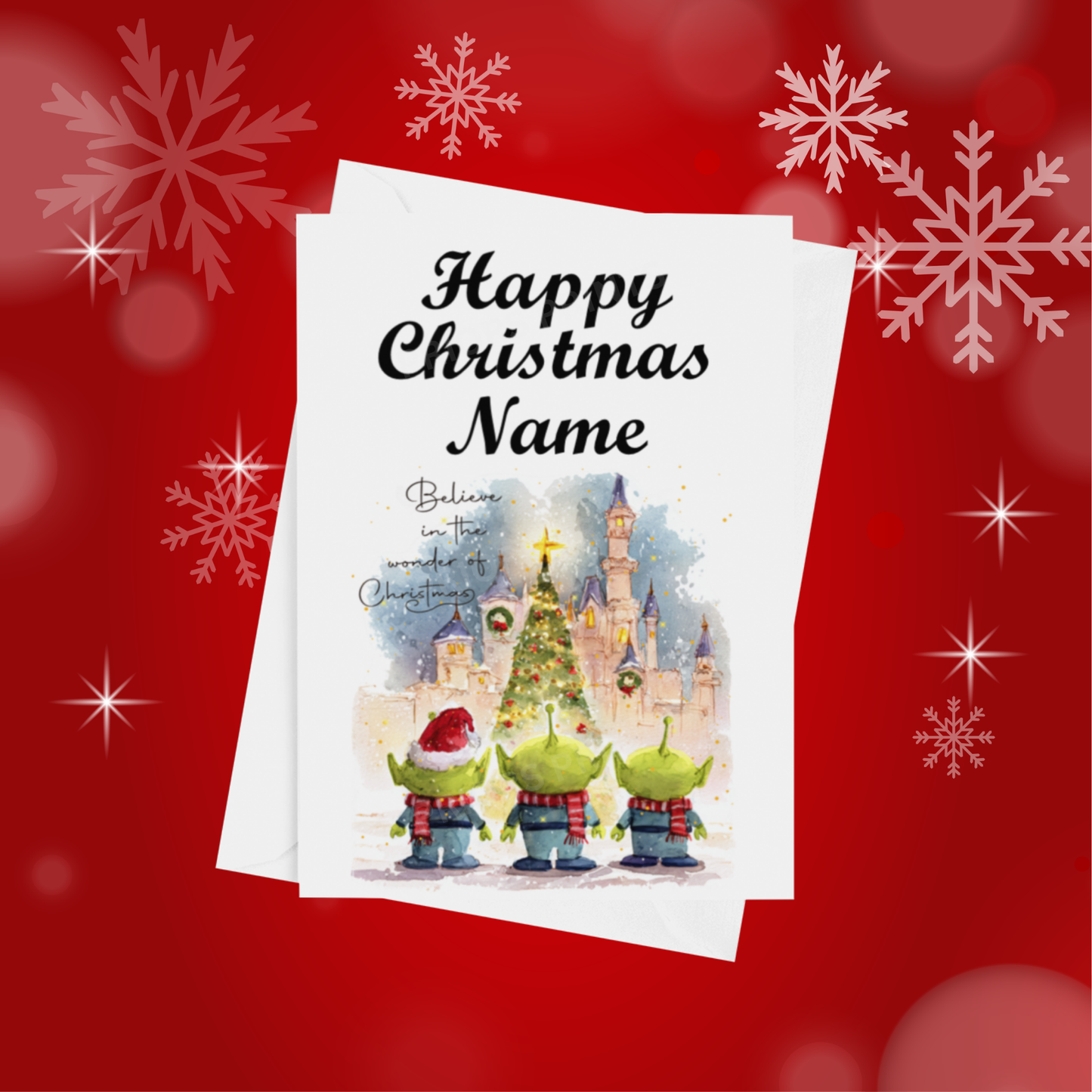 Cute Character Couples Personalised Christmas Card