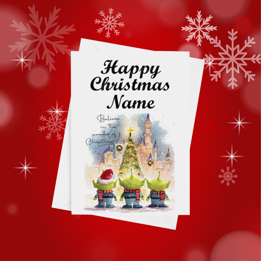 Cute Character Couples Personalised Christmas Card