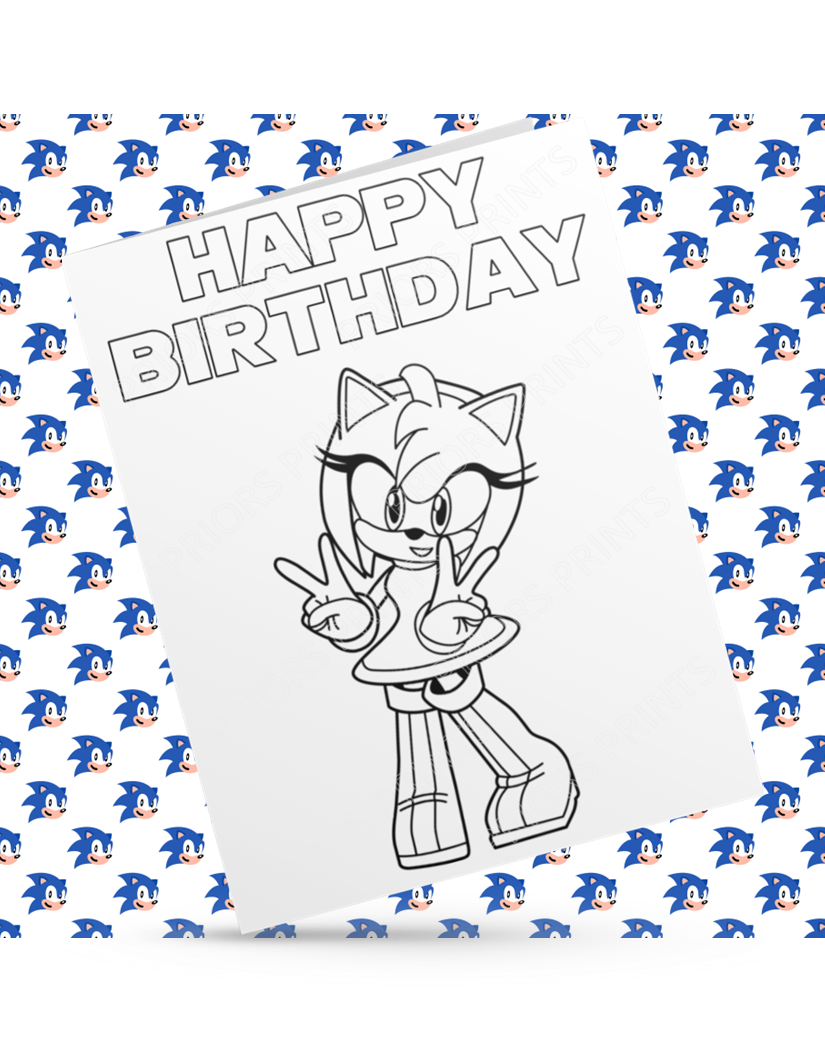 Sonic Colour Your Own Birthday Card