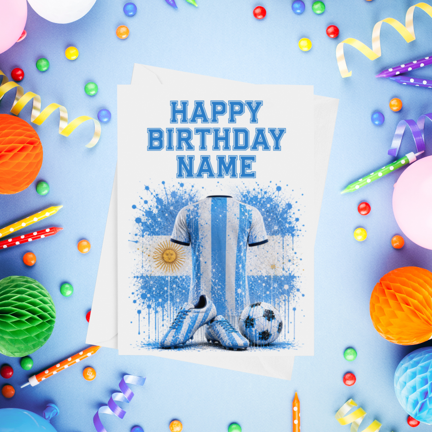 Football Shirts Personalised Birthday Card (World Teams)