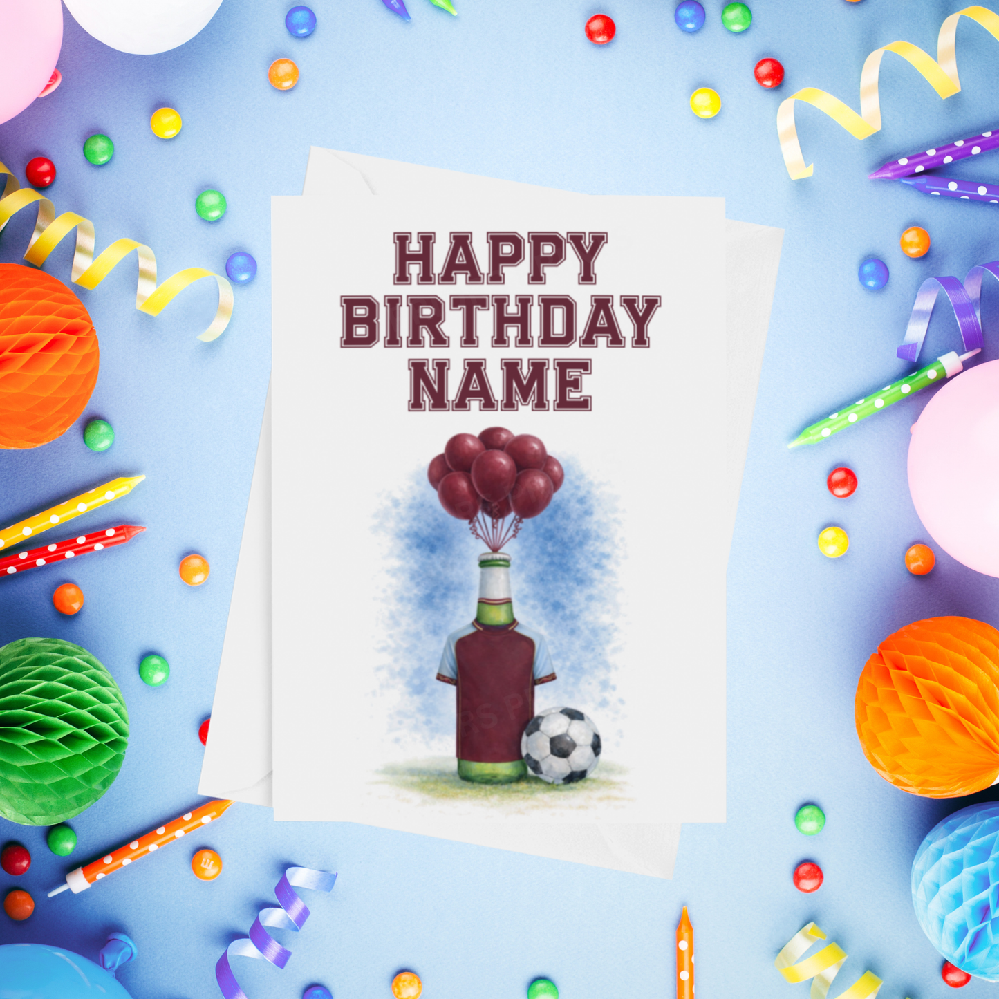 Football Team Beer Bottles Personalised Birthday Card (Premier League Teams)