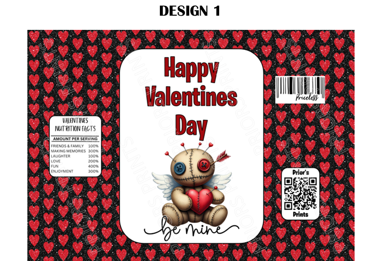 Voodoo Dolls Valentines Treat Packets (Medium Sized)