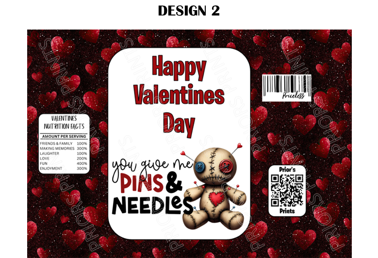 Voodoo Dolls Valentines Treat Packets (Medium Sized)