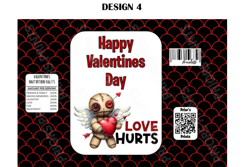 Voodoo Dolls Valentines Treat Packets (Medium Sized)