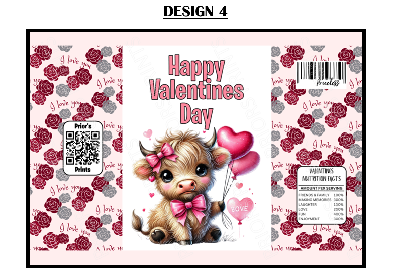 Valentines Animals Treat Packets (Medium Sized)