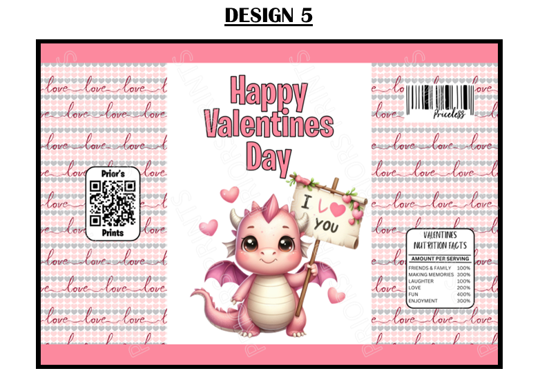 Valentines Animals Treat Packets (Medium Sized)