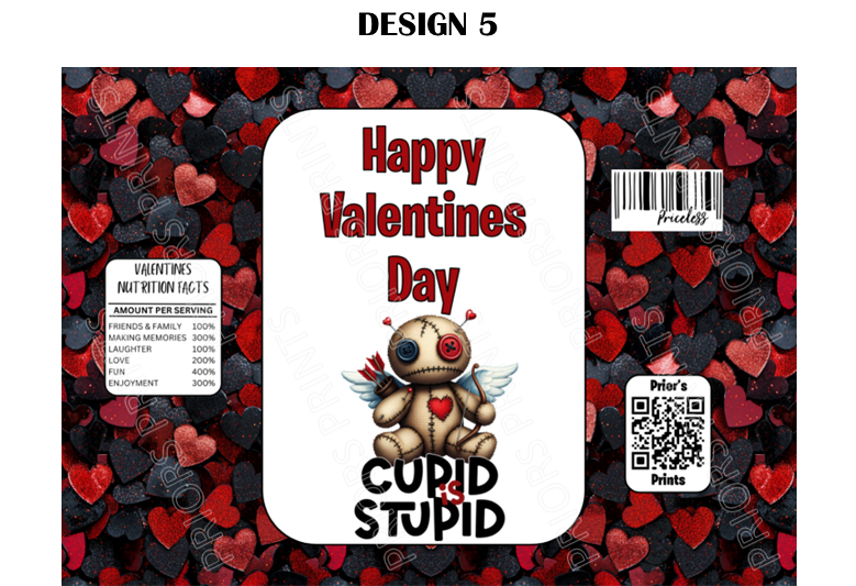 Voodoo Dolls Valentines Treat Packets (Medium Sized)