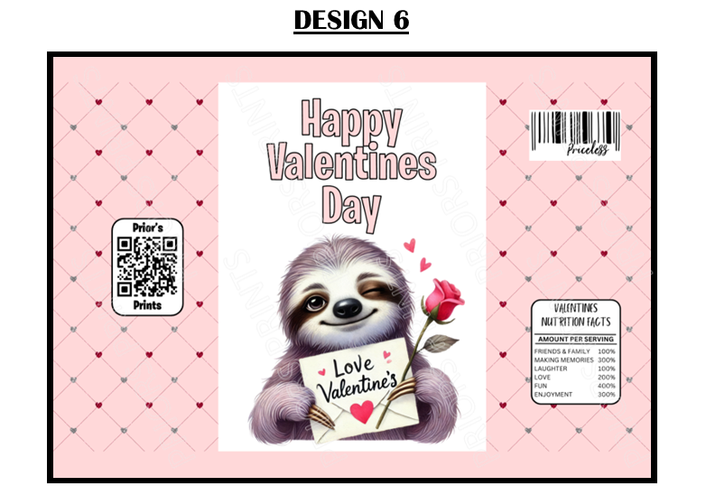 Valentines Animals Treat Packets (Medium Sized)