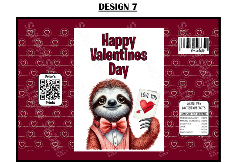 Valentines Animals Treat Packets (Medium Sized)