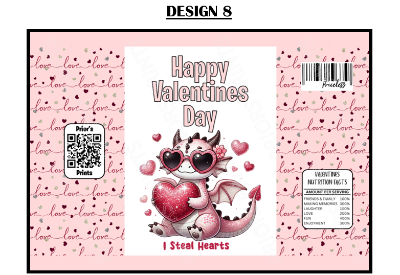 Valentines Animals Treat Packets (Medium Sized)