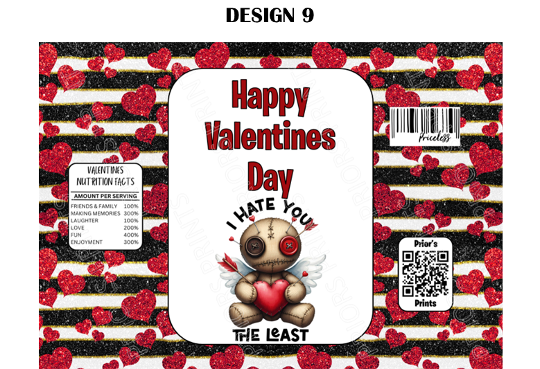 Voodoo Dolls Valentines Treat Packets (Medium Sized)