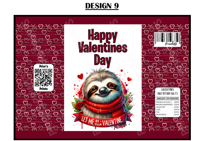 Valentines Animals Treat Packets (Medium Sized)