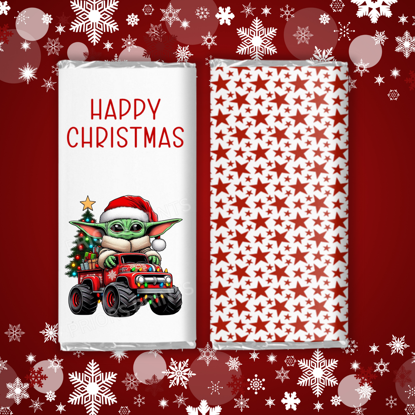 Characters Driving Truck Christmas Chocolate Bar Wrapper