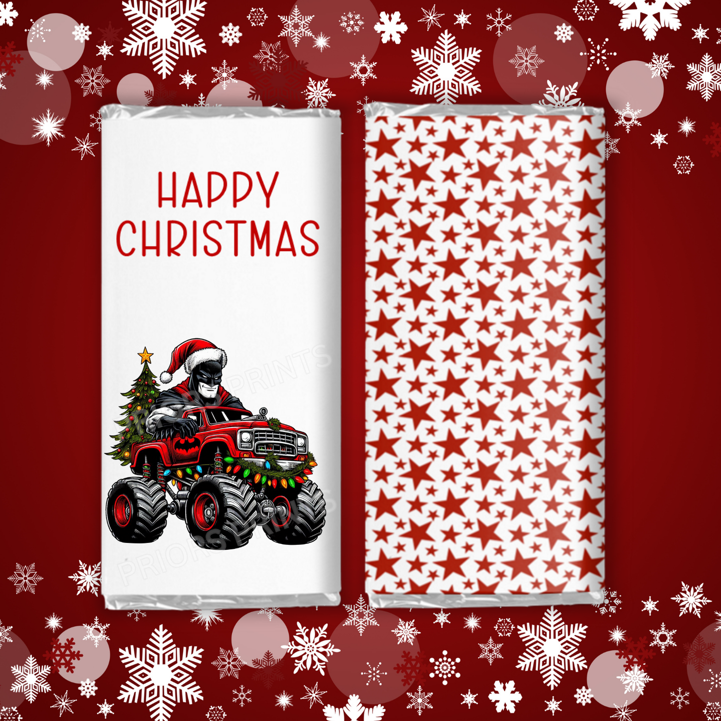 Characters Driving Truck Christmas Chocolate Bar Wrapper