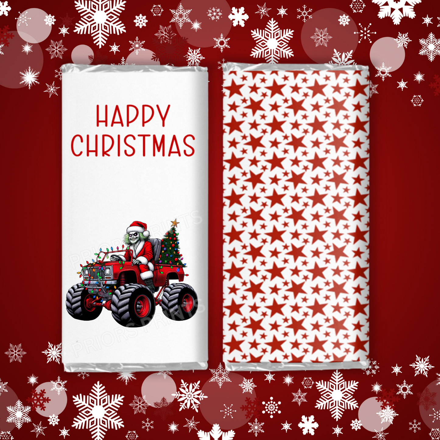 Characters Driving Truck Christmas Chocolate Bar Wrapper