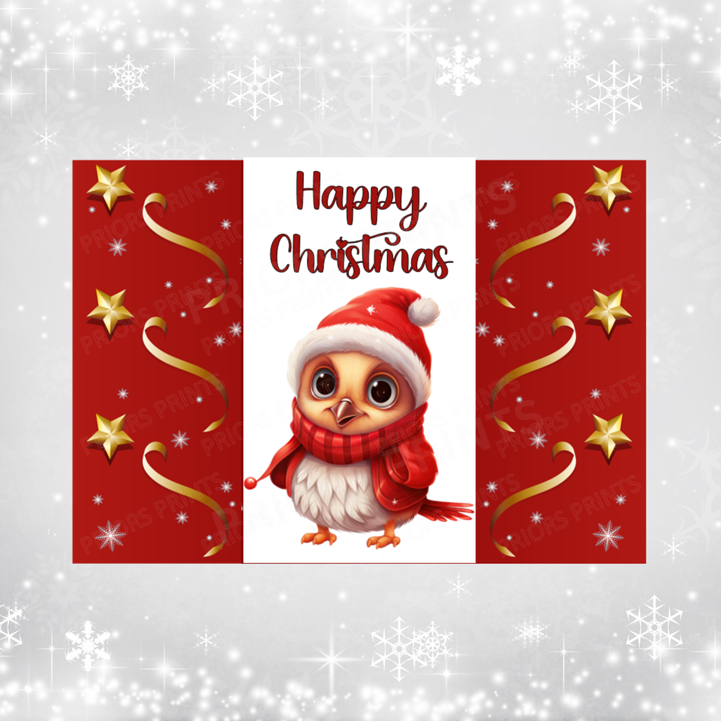 Animals in Santa Hat Christmas Chocolate Bar Wrapper