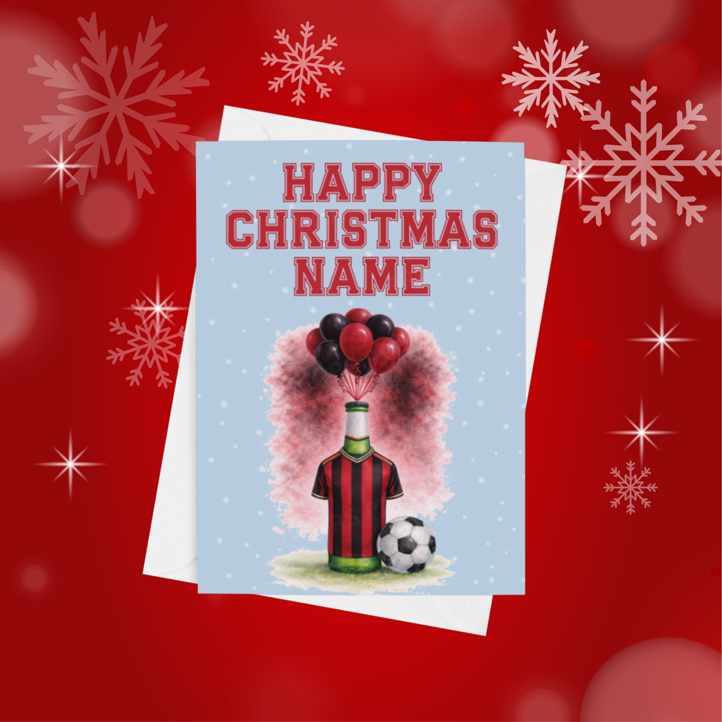 Football Team Beer Bottles Personalised Christmas Card (Premier League Teams)