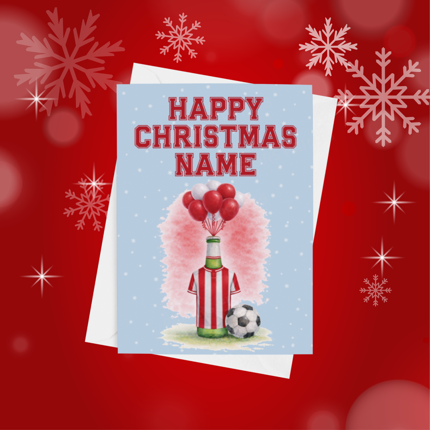 Football Team Beer Bottles Personalised Christmas Card (Premier League Teams)