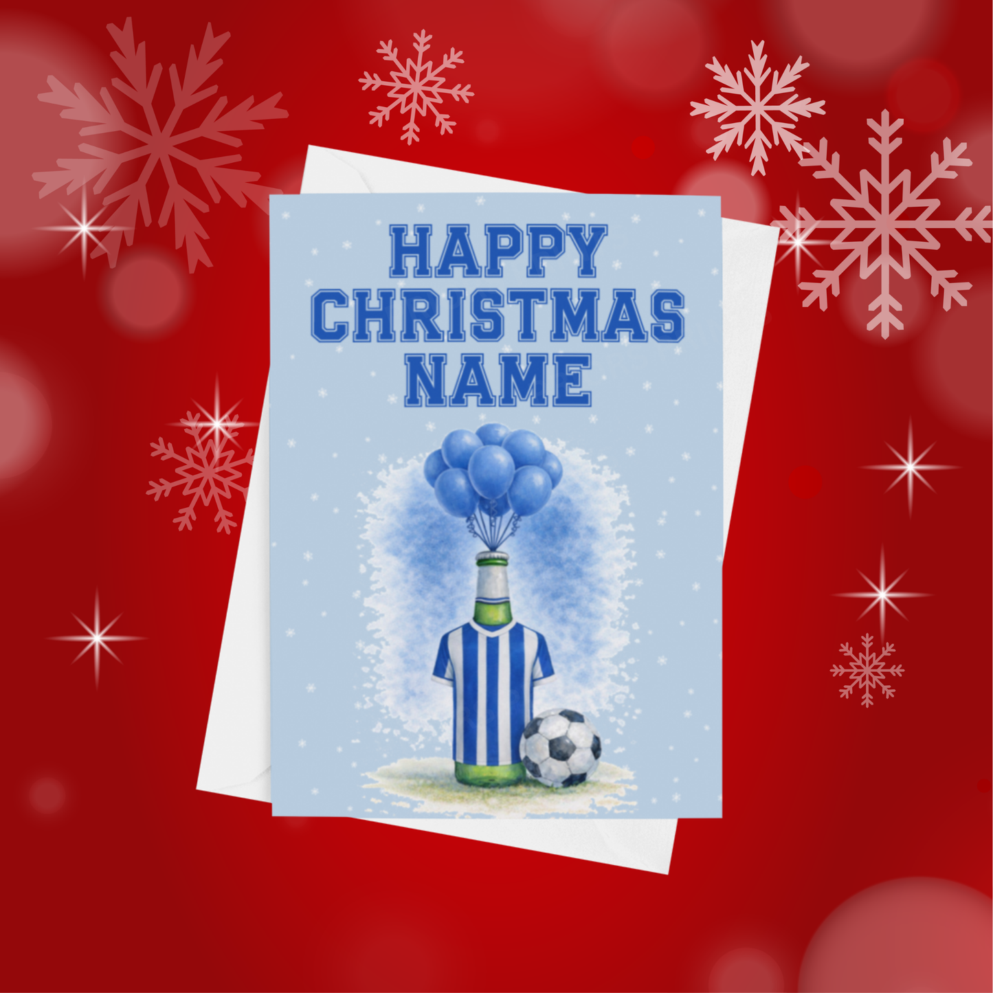 Football Team Beer Bottles Personalised Christmas Card (Premier League Teams)