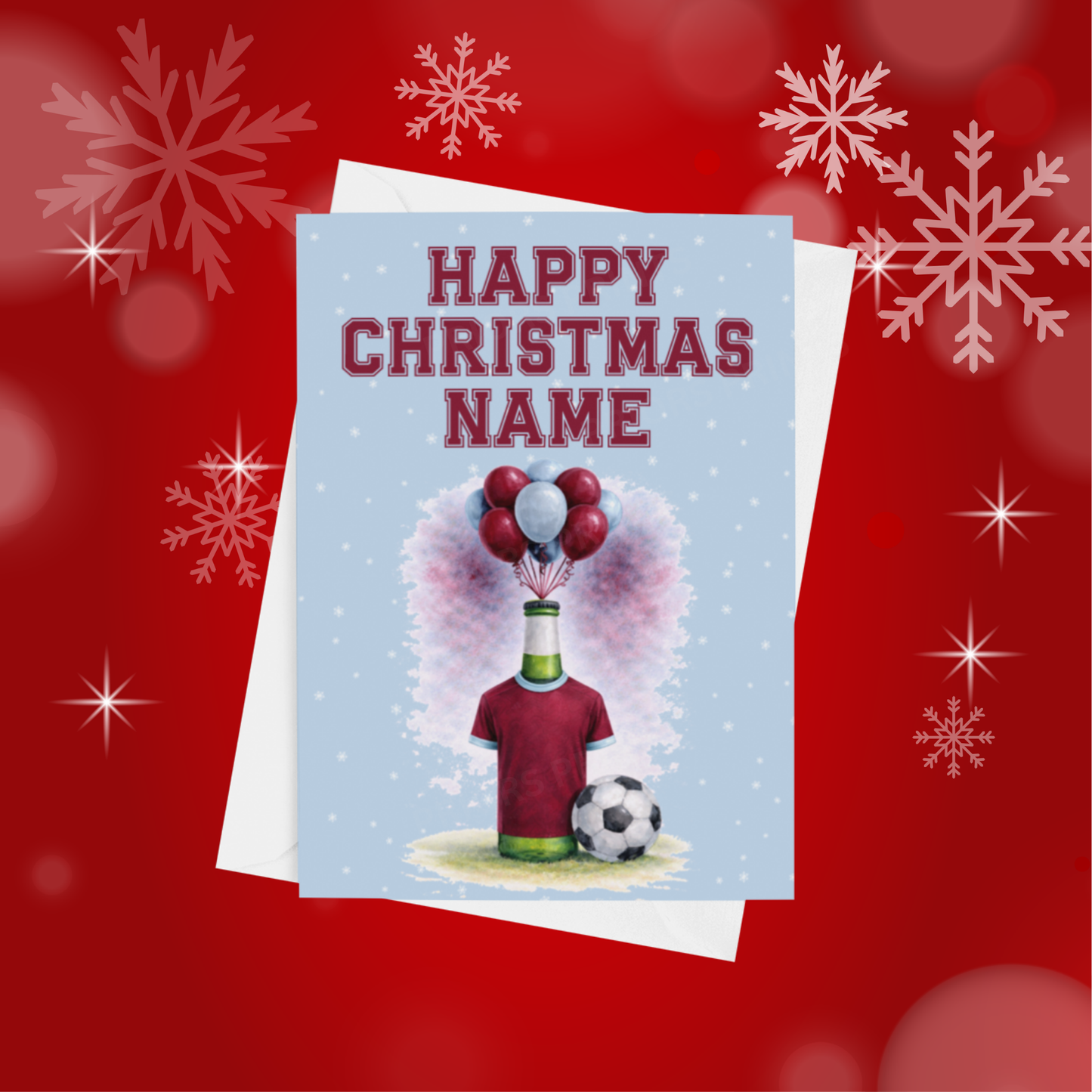 Football Team Beer Bottles Personalised Christmas Card (Premier League Teams)
