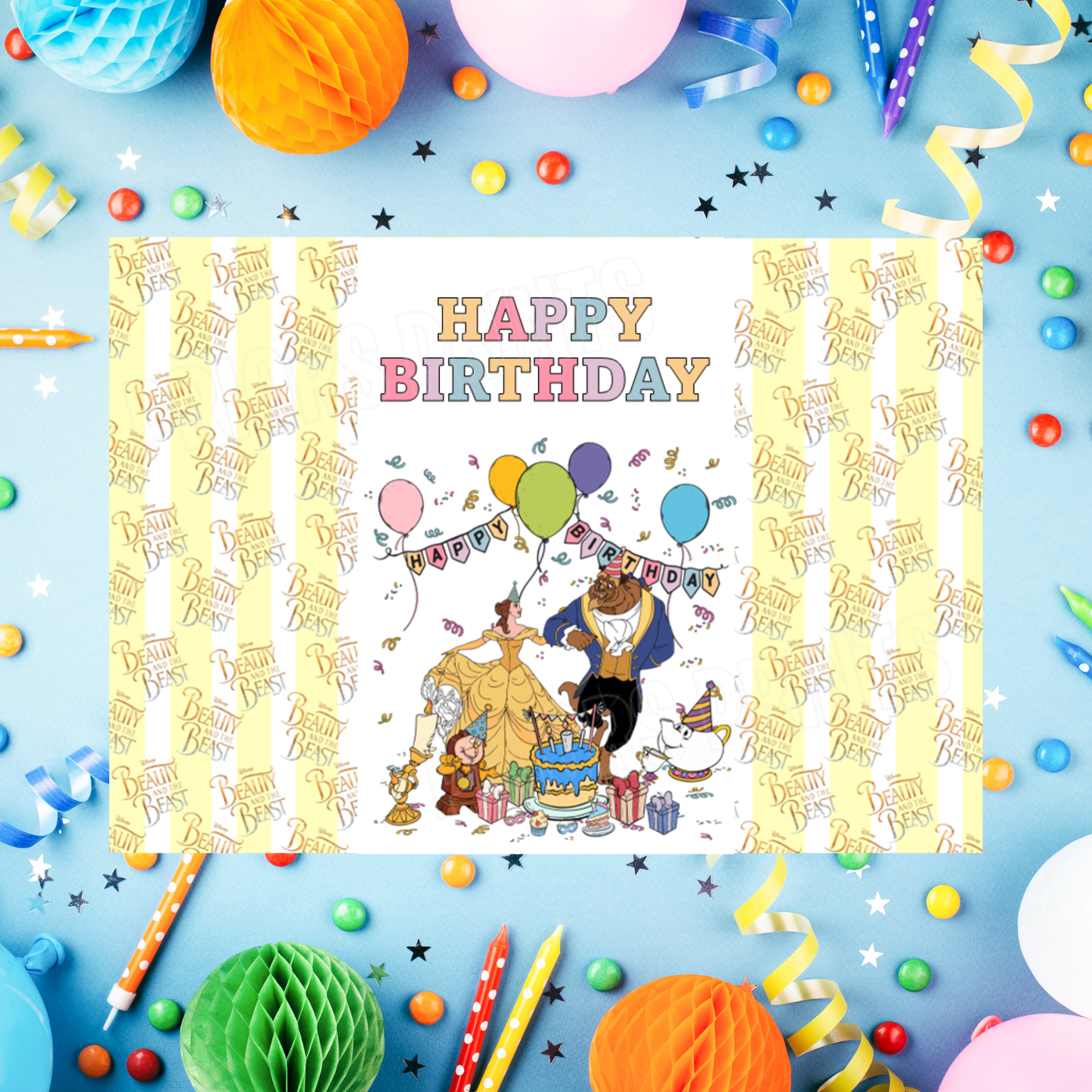 Mixed Disney Characters Birthday Chocolate Bar Wrappers I Aladdin I Beauty & The Beast I Cars I Stitch I Princess I Mickey I Spidey