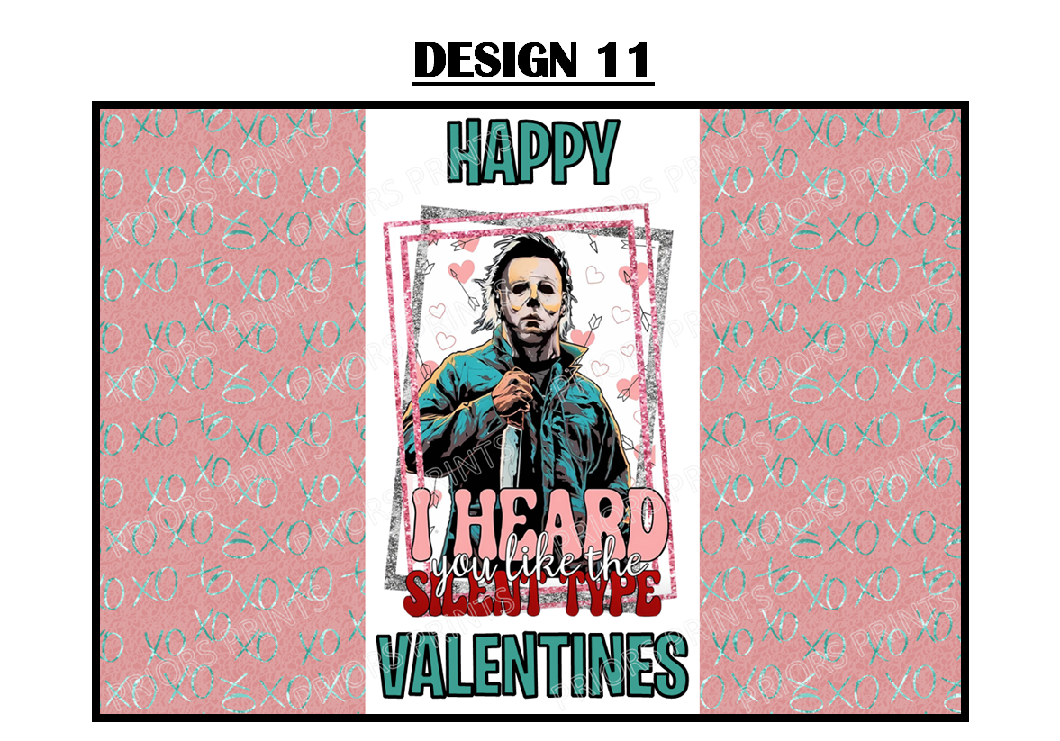 Horror Characters Valentines Chocolate Bar Wrappers (Copy)