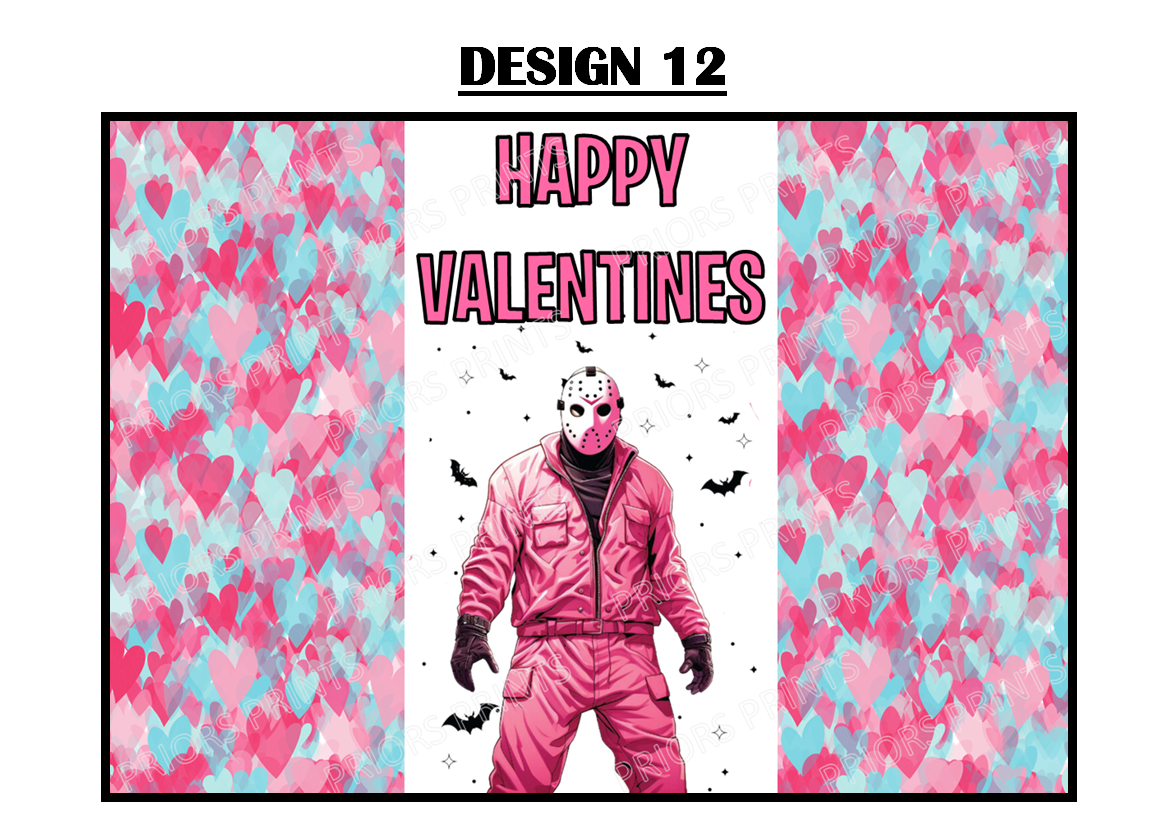 Horror Characters Valentines Chocolate Bar Wrappers (Copy)