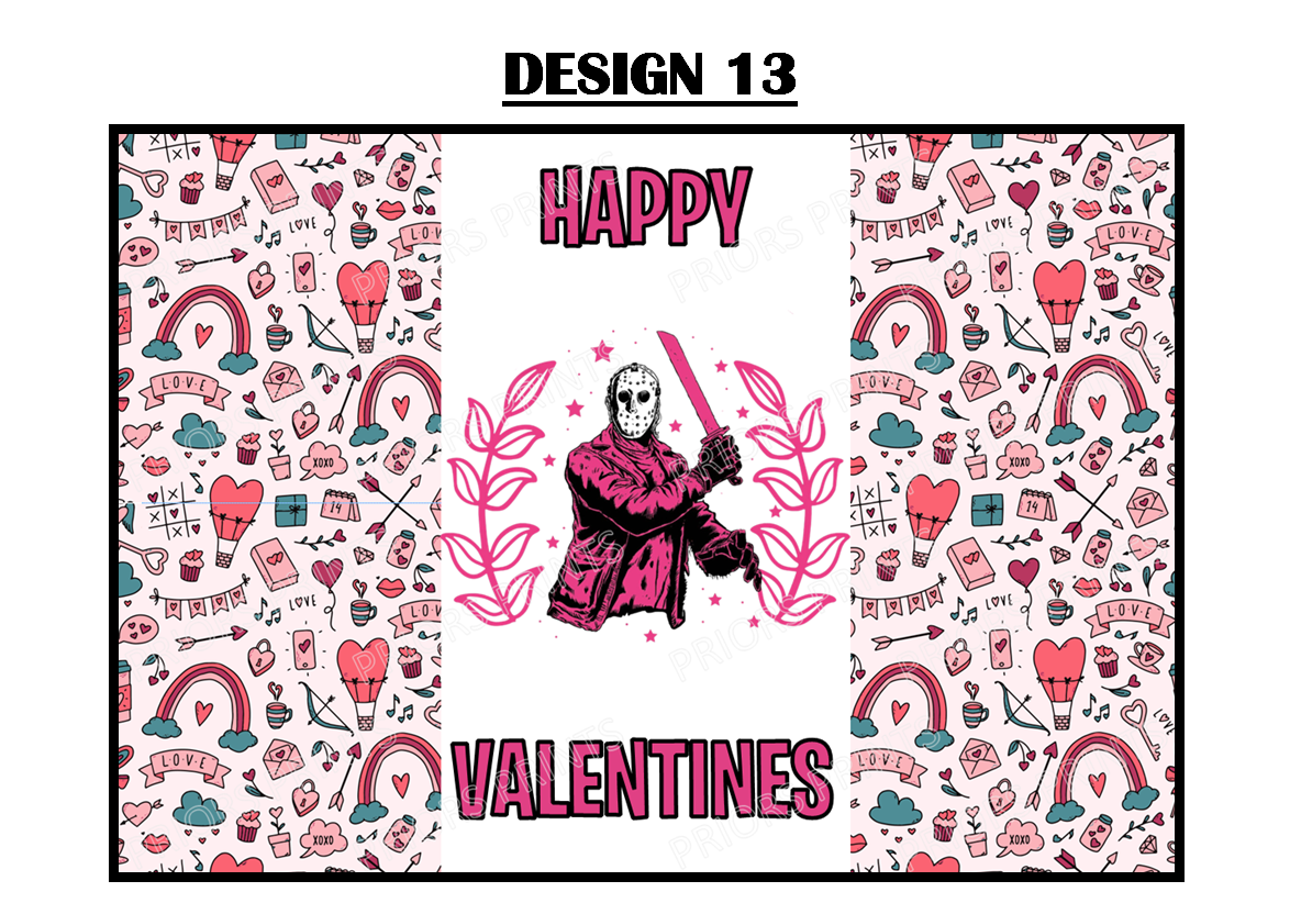 Horror Characters Valentines Chocolate Bar Wrappers (Copy)