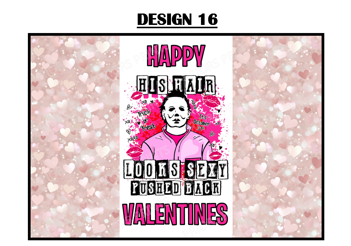 Horror Characters Valentines Chocolate Bar Wrappers (Copy)