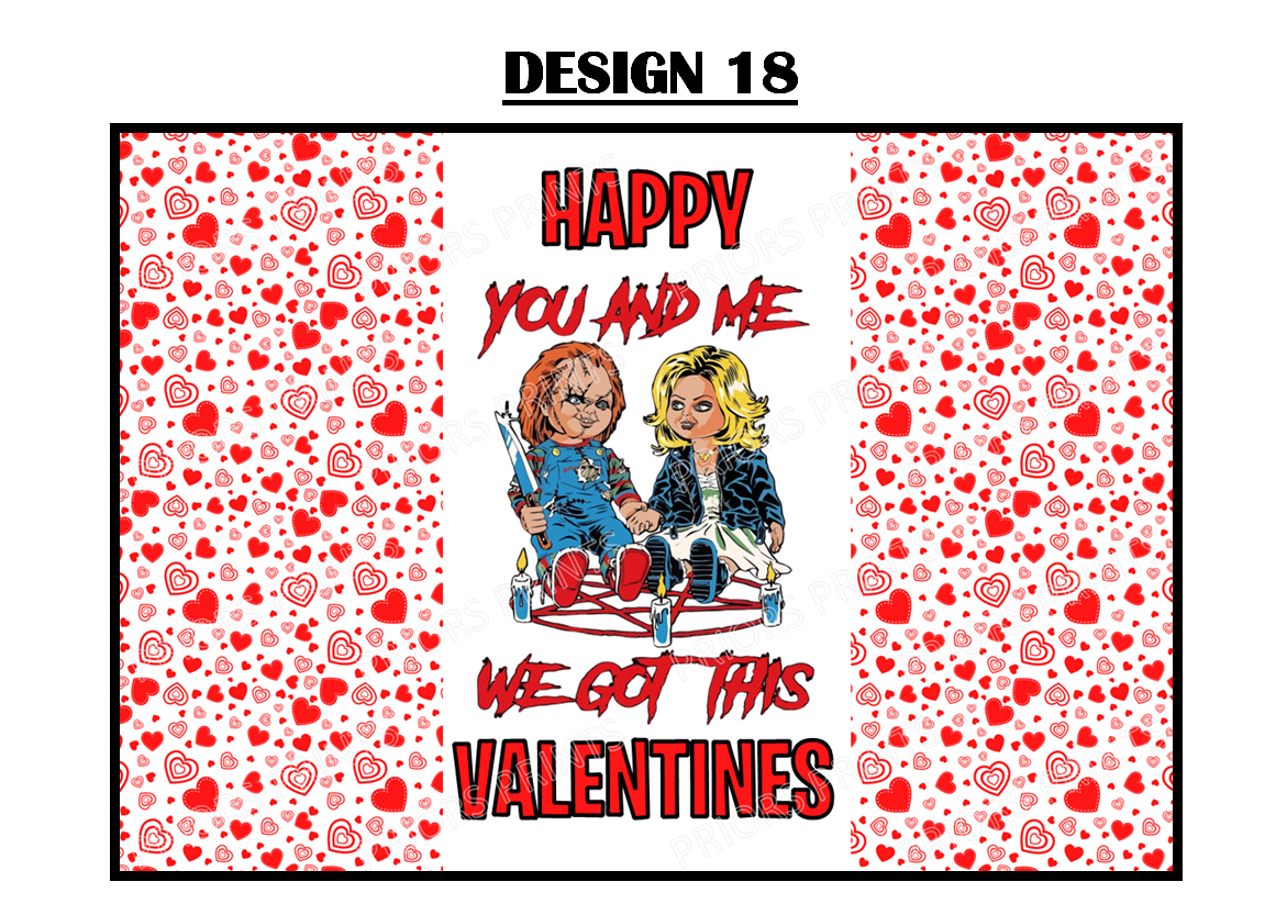 Horror Characters Valentines Chocolate Bar Wrappers (Copy)