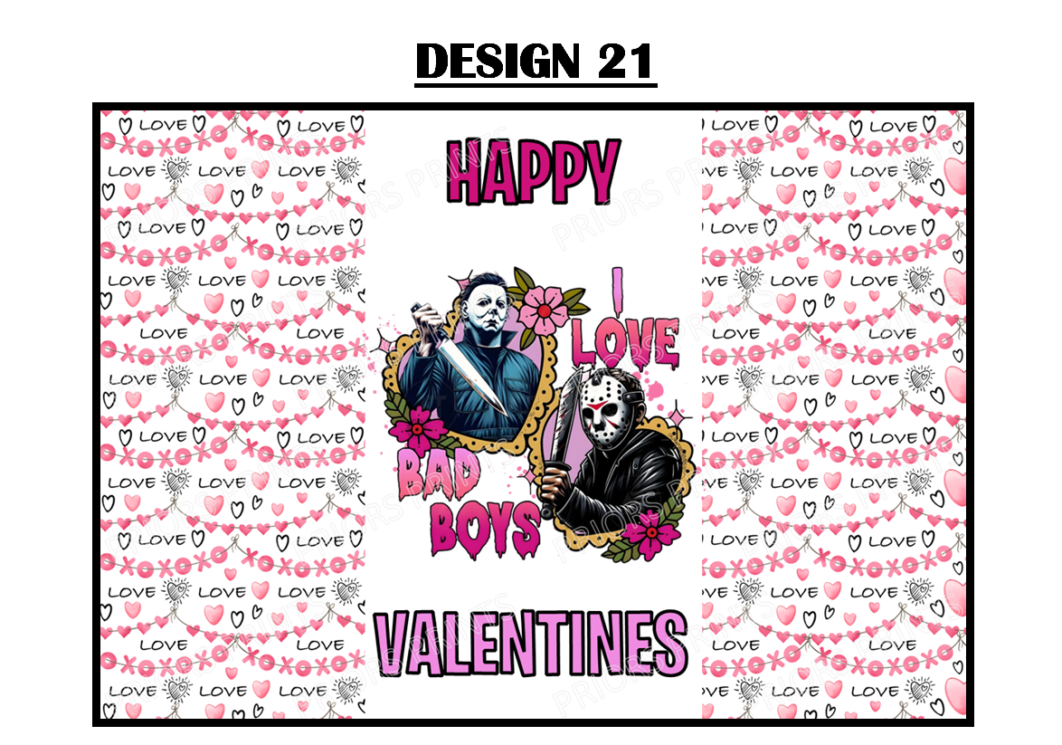 Horror Characters Valentines Chocolate Bar Wrappers (Copy)