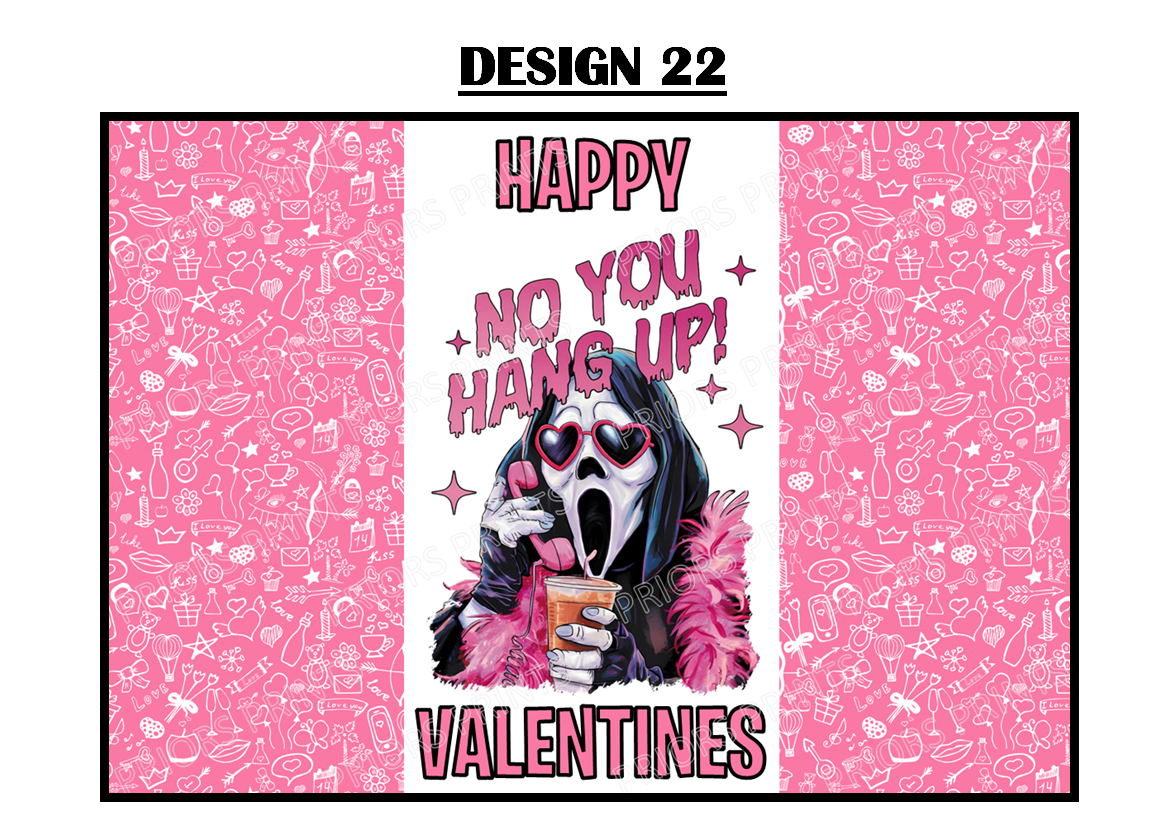 Horror Characters Valentines Chocolate Bar Wrappers (Copy)