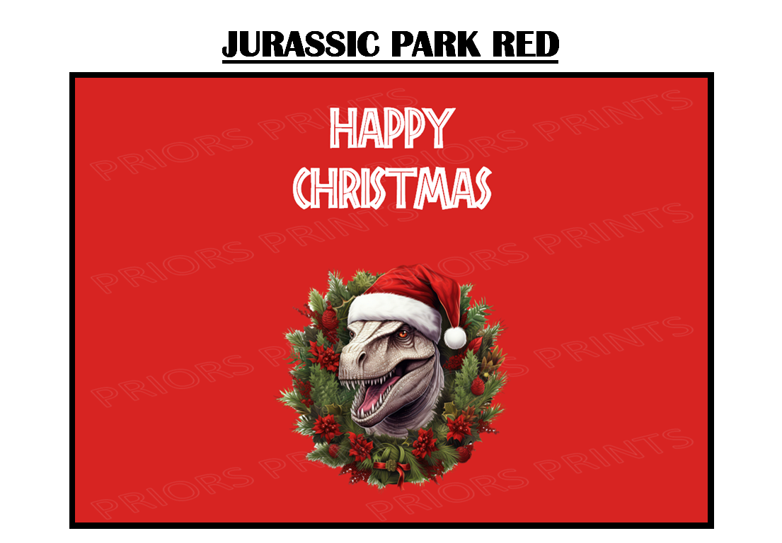 Jurassic Park Christmas Chocolate Bar Wrappers