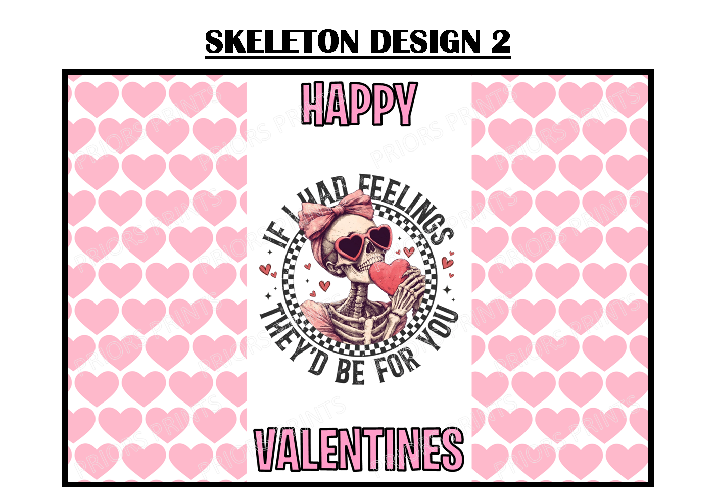 Skeleton Valentines Chocolate Bar Wrappers