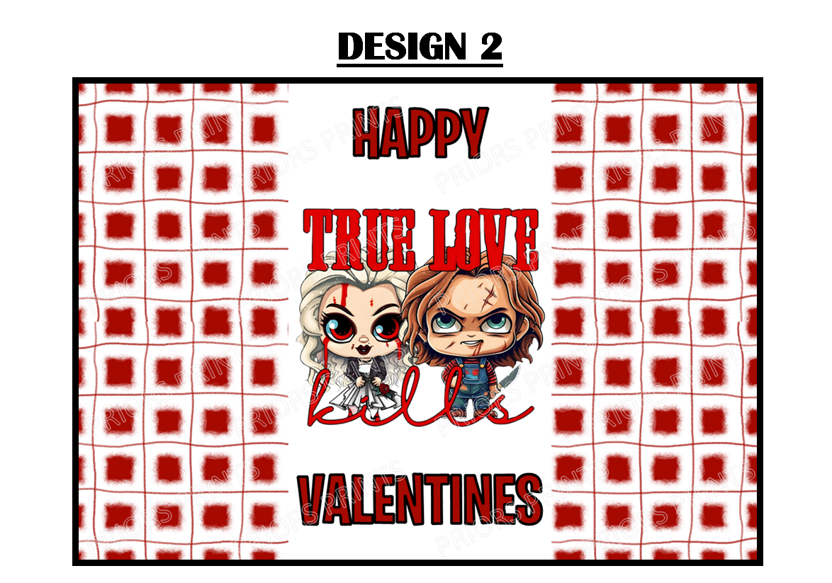 Horror Characters Valentines Chocolate Bar Wrappers (Copy)