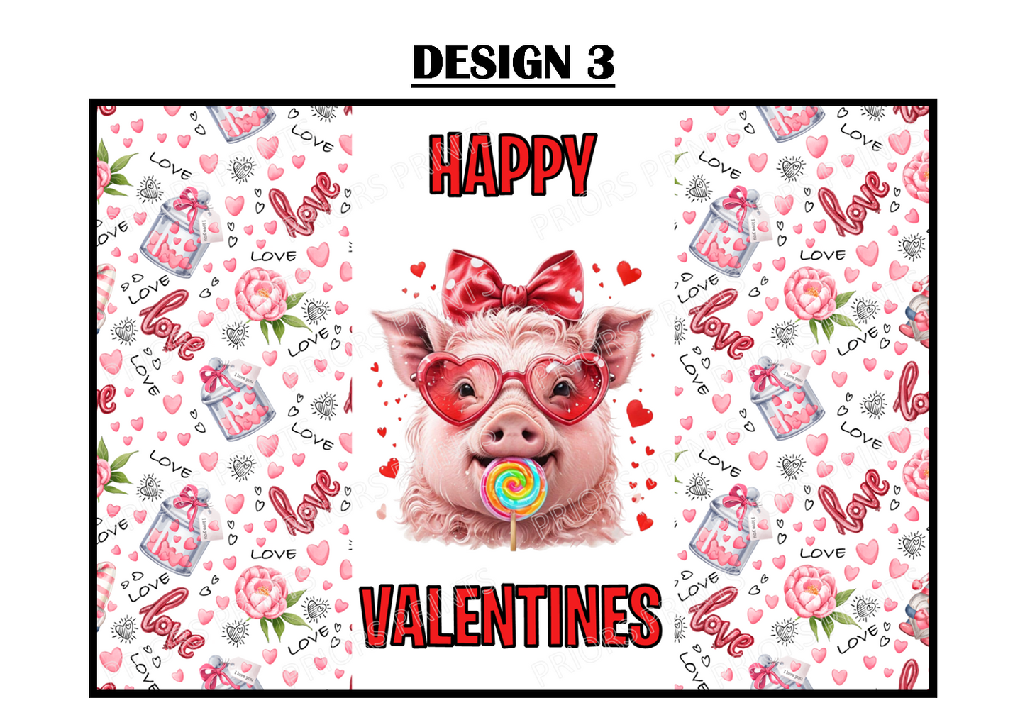 Cute Animals With Sweets Valentines Chocolate Bar Wrappers