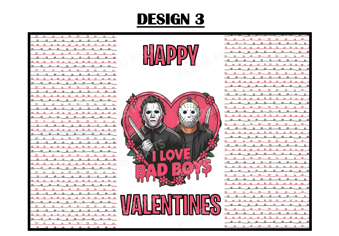 Horror Characters Valentines Chocolate Bar Wrappers (Copy)