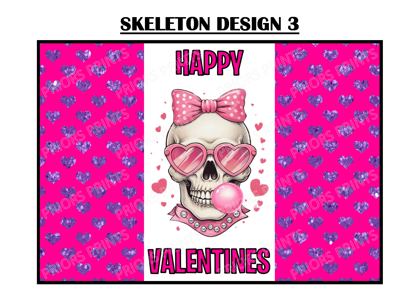 Skeleton Valentines Chocolate Bar Wrappers