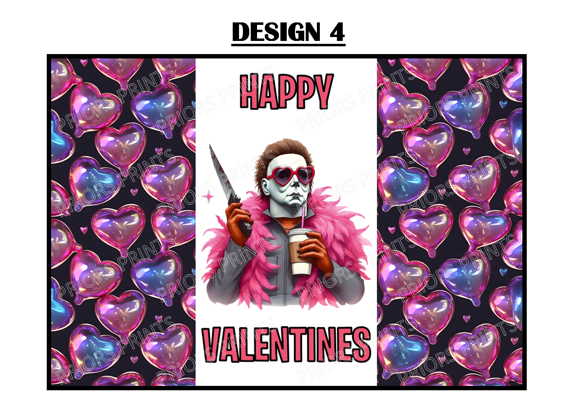 Horror Characters Valentines Chocolate Bar Wrappers (Copy)