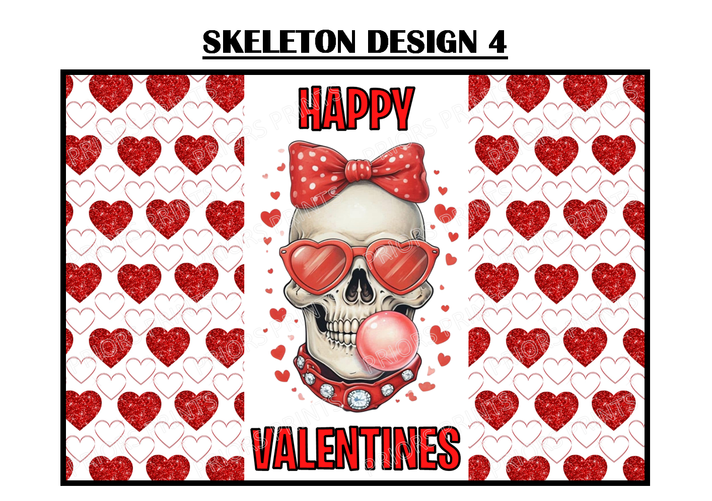 Skeleton Valentines Chocolate Bar Wrappers