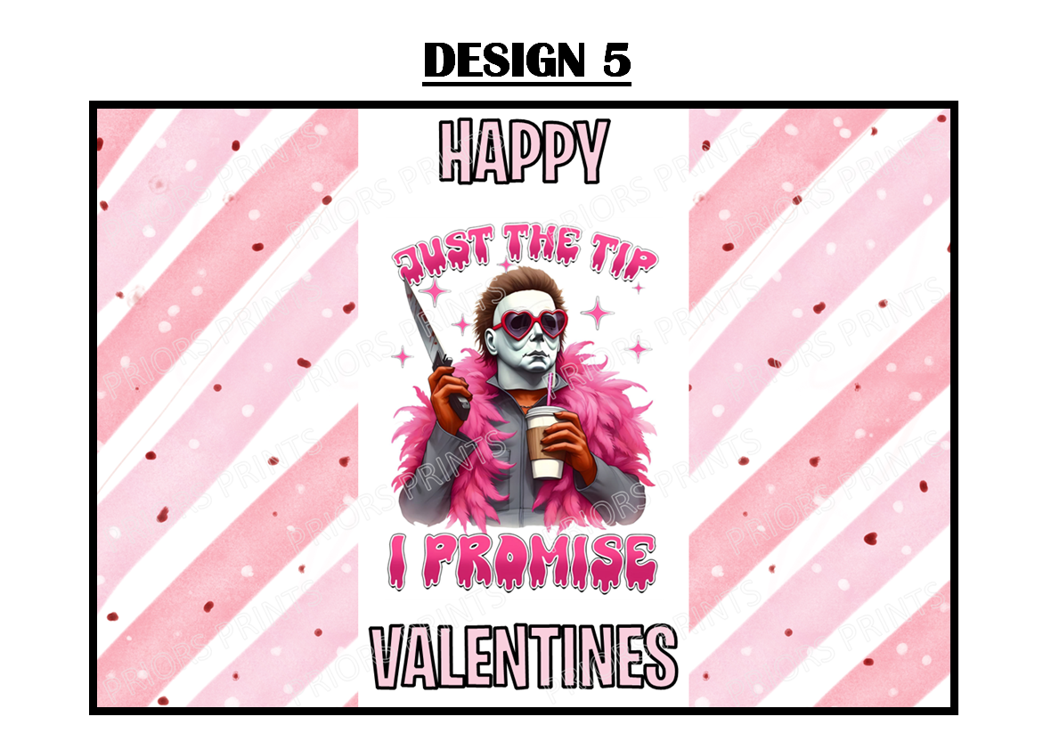 Horror Characters Valentines Chocolate Bar Wrappers (Copy)