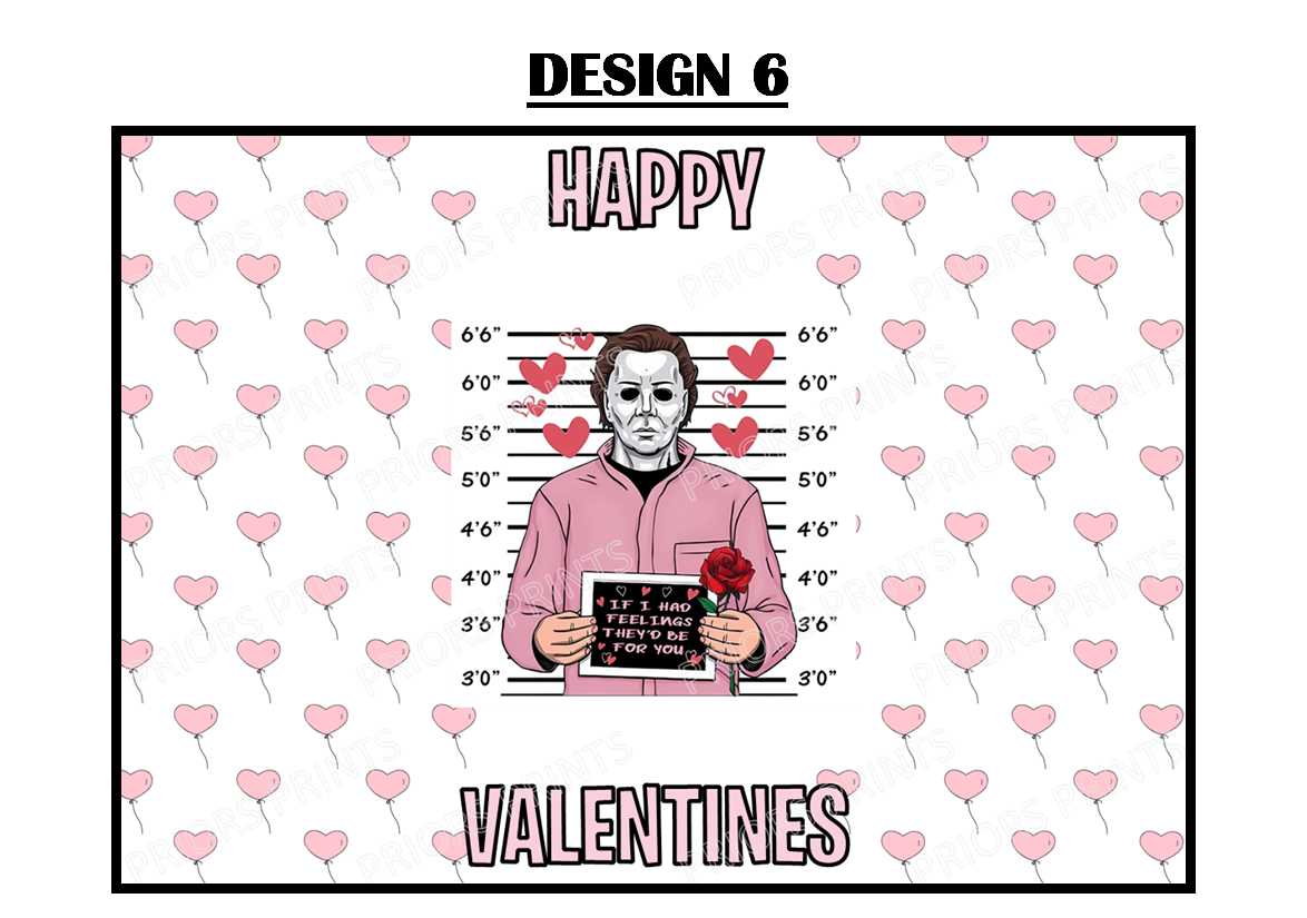 Horror Characters Valentines Chocolate Bar Wrappers (Copy)