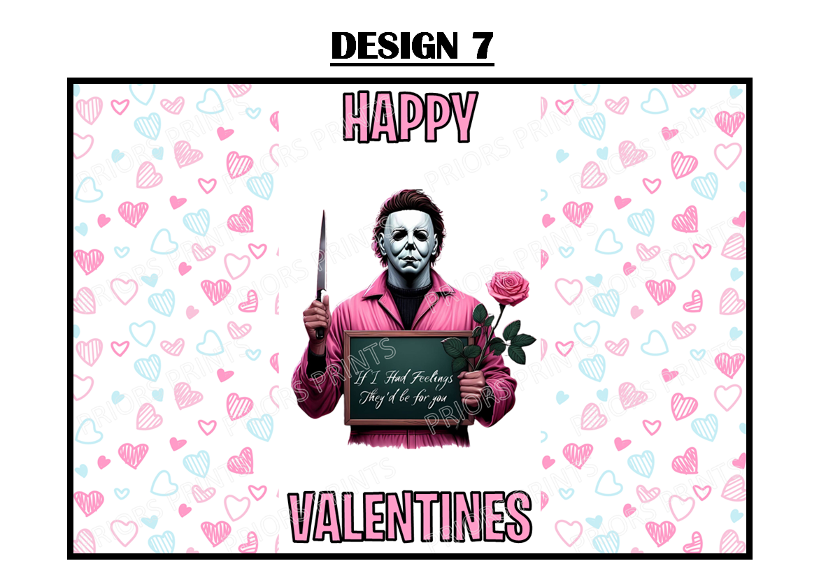 Horror Characters Valentines Chocolate Bar Wrappers (Copy)