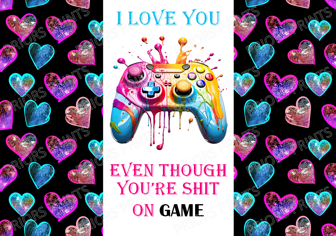 Offensive Gamer Valentines Chocolate Bar Wrappers